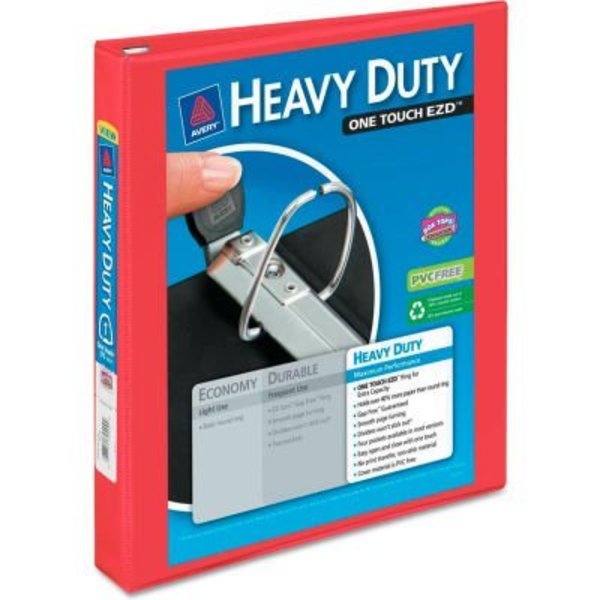 Avery Dennison Avery® Heavy-Duty View Binder with One Touch EZD Rings, 1" Capacity, Red 79170